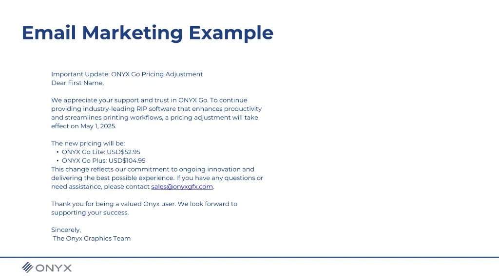 email marketing example