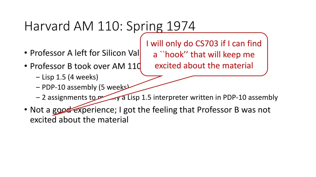 harvard am 110 spring 1974