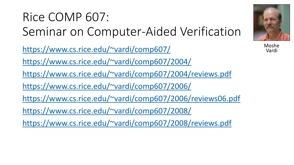 rice comp 607 seminar on computer aided