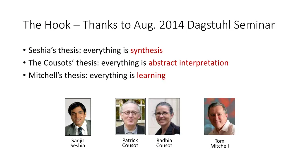the hook thanks to aug 2014 dagstuhl seminar 2