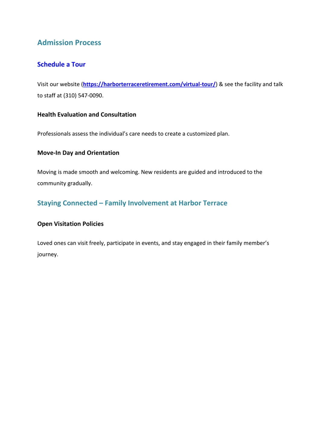 admission process