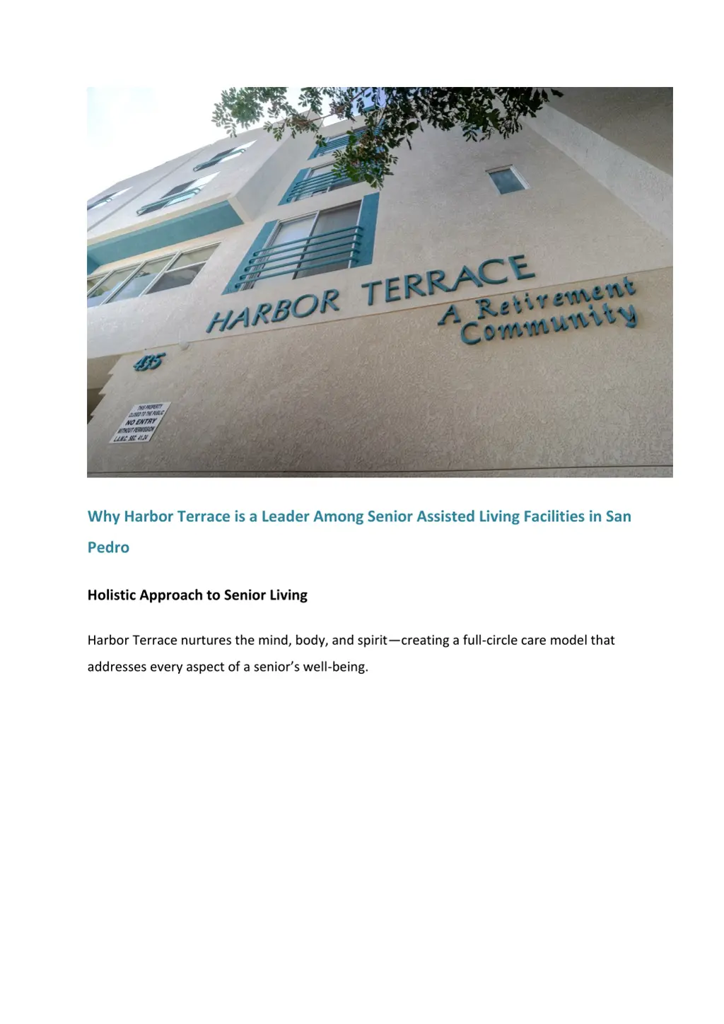 why harbor terrace is a leader among senior