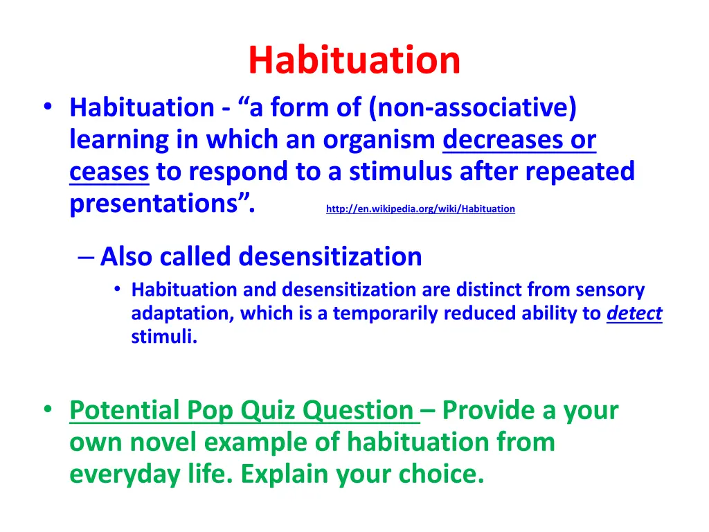 habituation