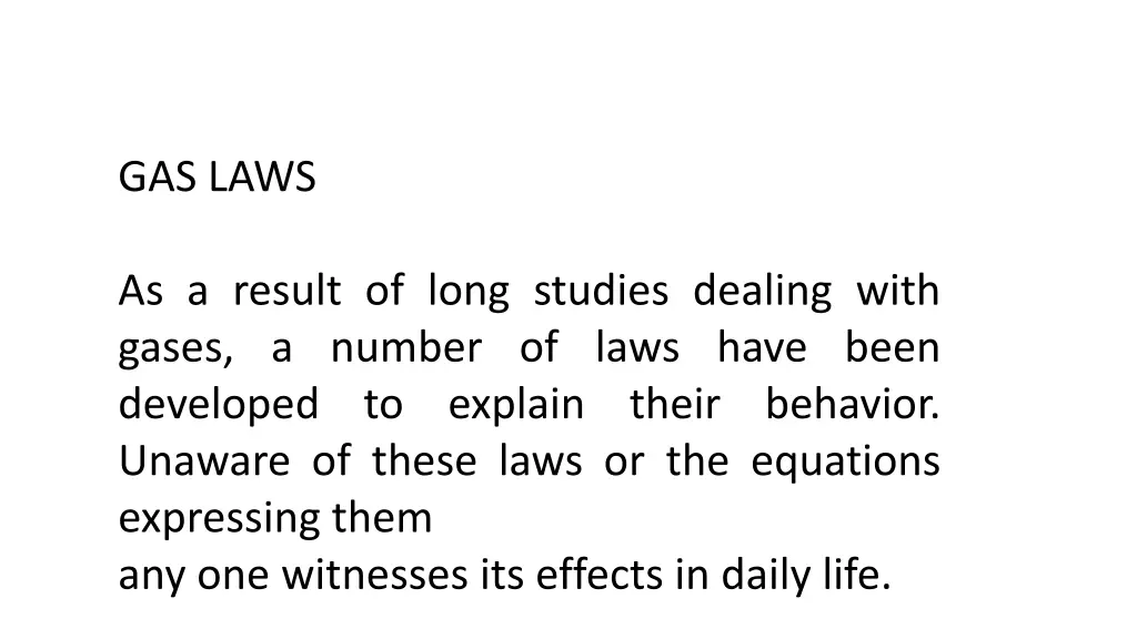 gas laws