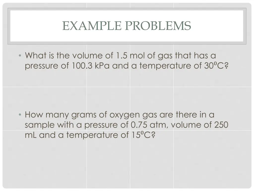 example problems
