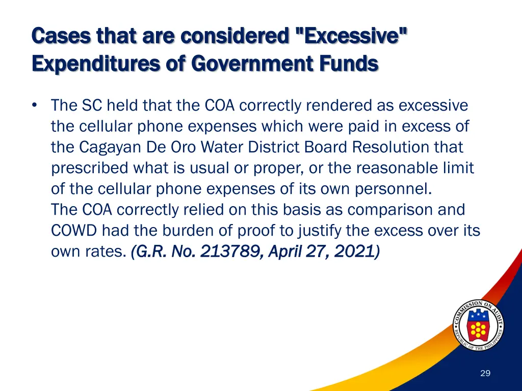 cases that are considered excessive cases that