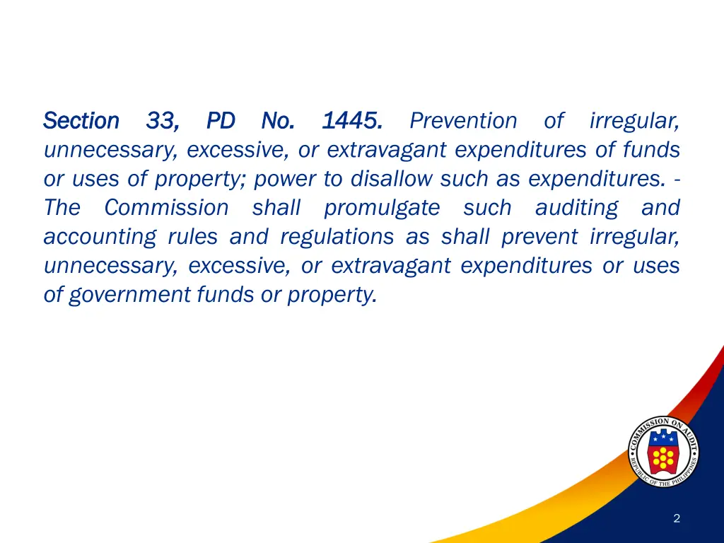 section section 33 unnecessary excessive