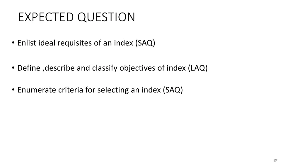 expected question
