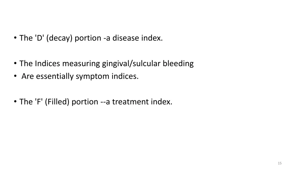 the d decay portion a disease index