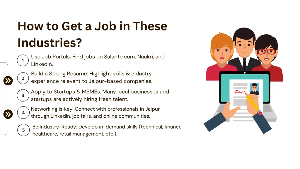 how to get a job in these industries