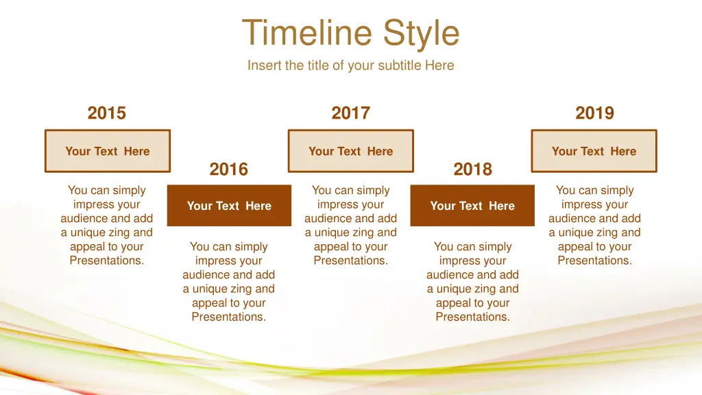 timeline style insert the title of your subtitle