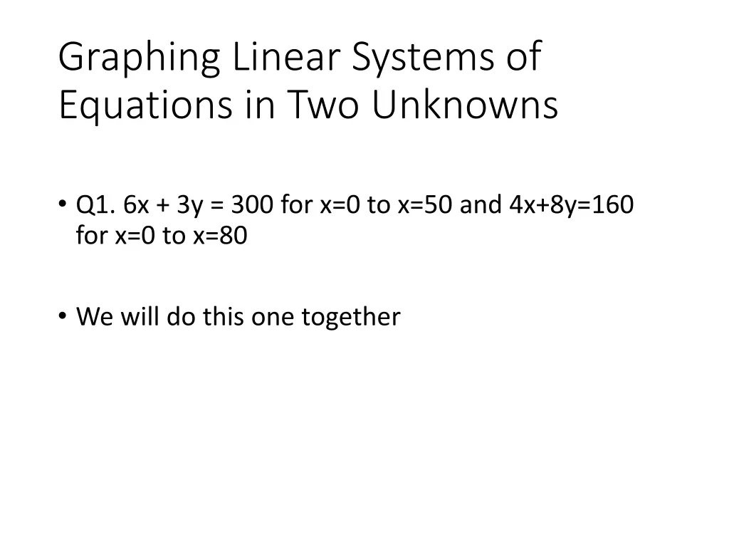 graphing linear systems of equations