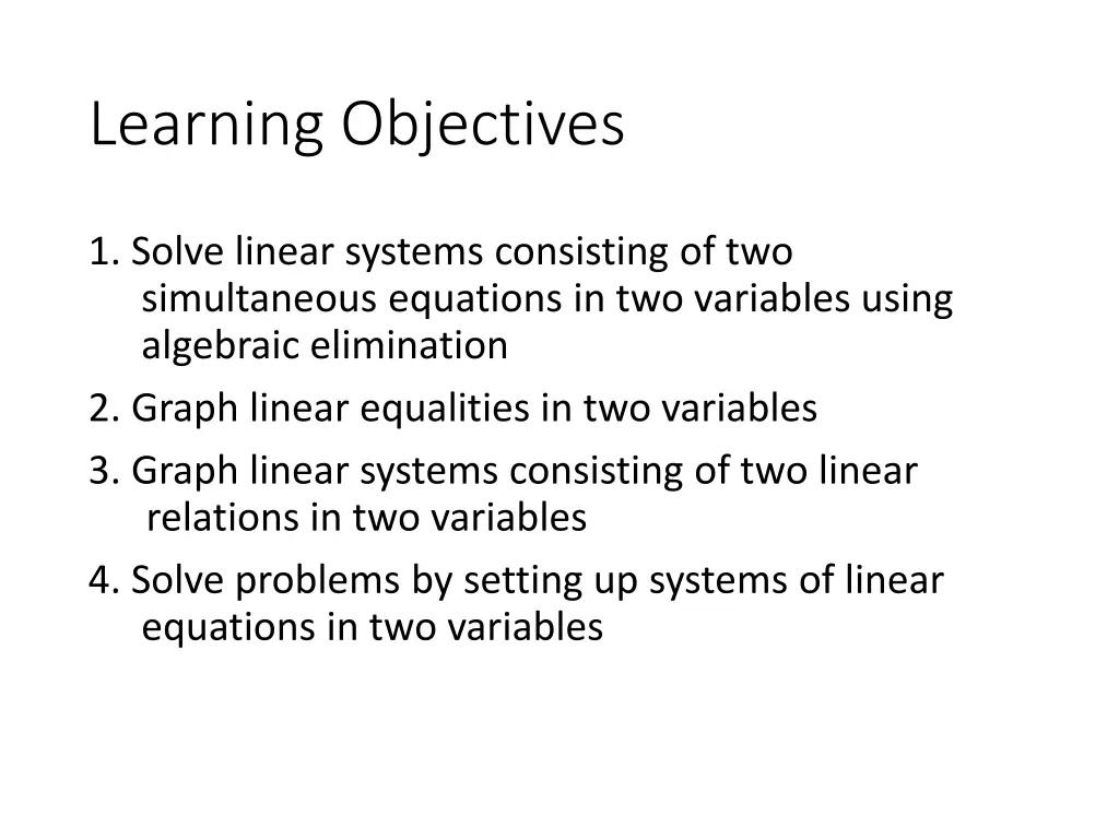 learning objectives