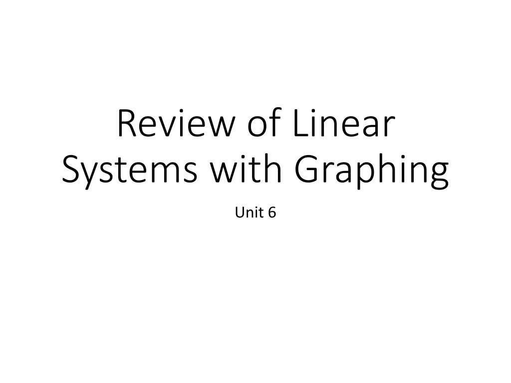 review of linear systems with graphing