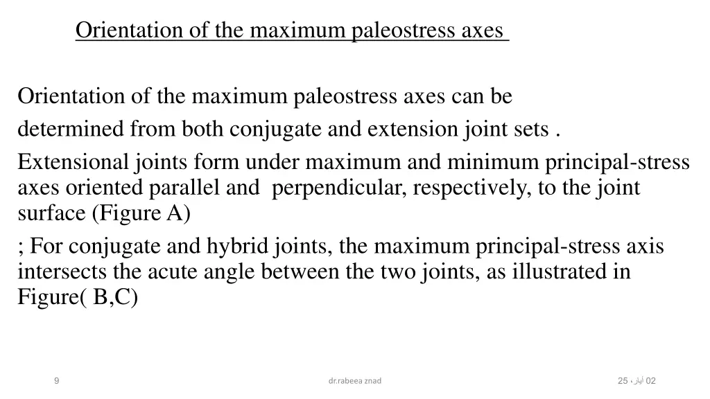 orientation of the maximum paleostress axes