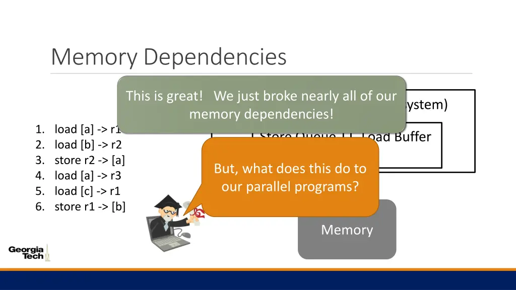memory dependencies