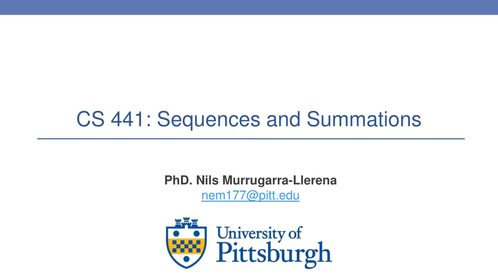 cs 441 sequences and summations