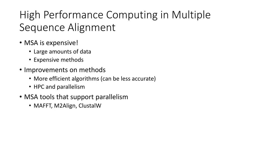high performance computing in multiple sequence