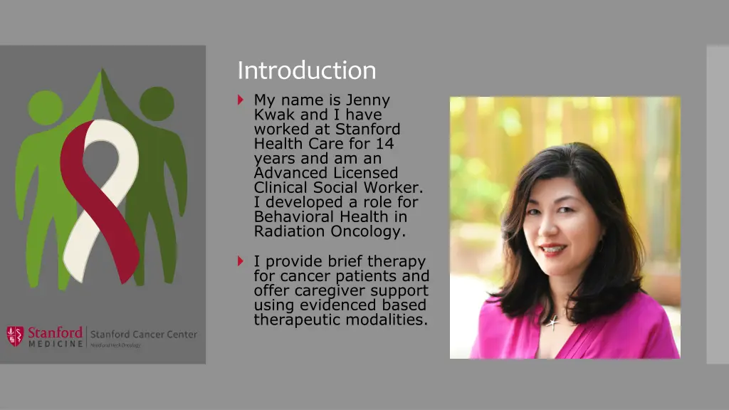 introduction my name is jenny kwak and i have