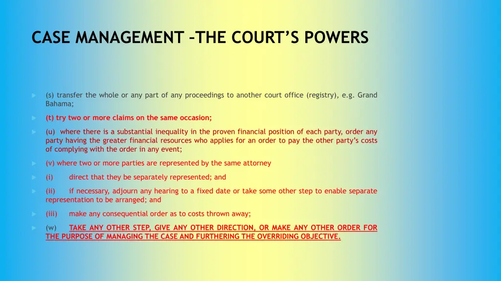 case management the court s powers 1