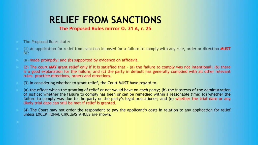 relief from sanctions the proposed rules mirror