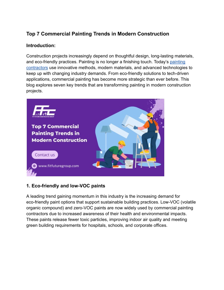 top 7 commercial painting trends in modern