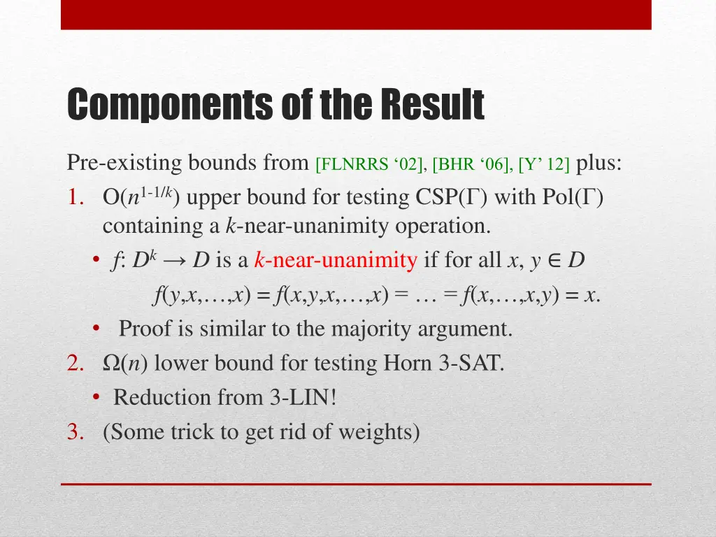 components of the result