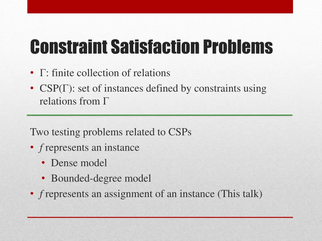 constraint satisfaction problems