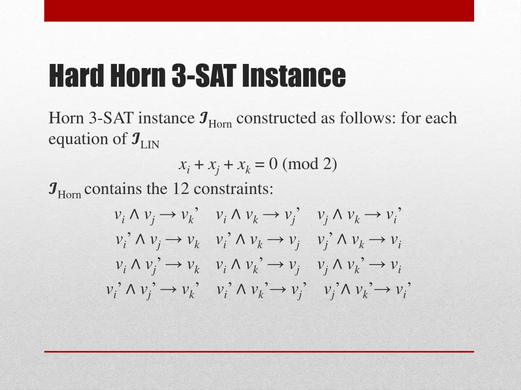hard horn 3 sat instance