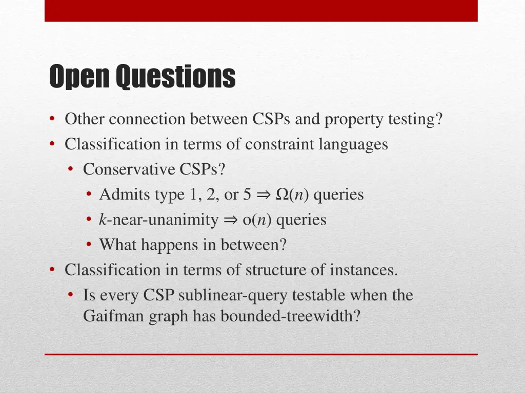 open questions