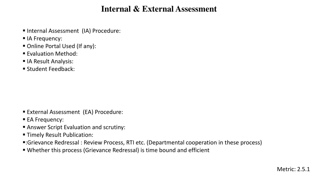 internal external assessment