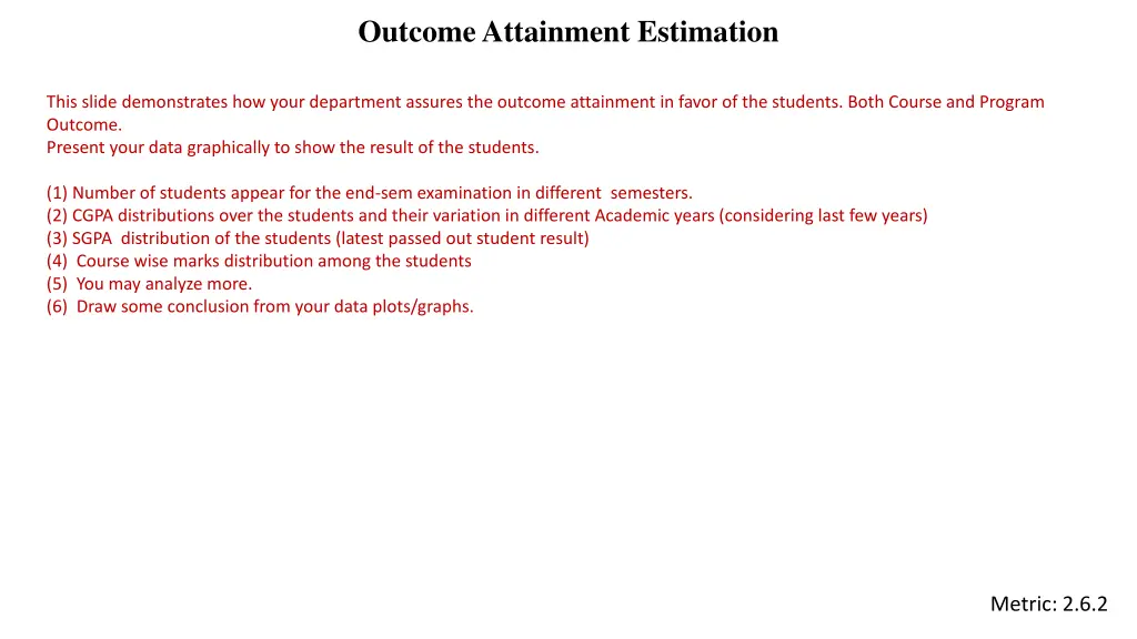 outcome attainment estimation