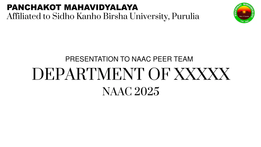 panchakot mahavidyalaya affiliated to sidho kanho