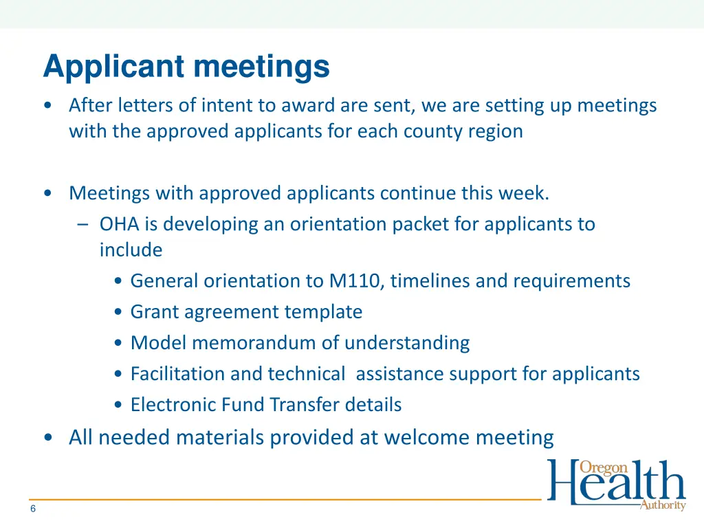 applicant meetings