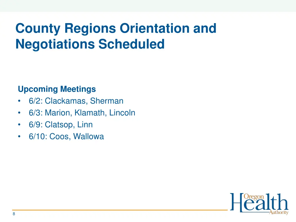 county regions orientation and negotiations 1