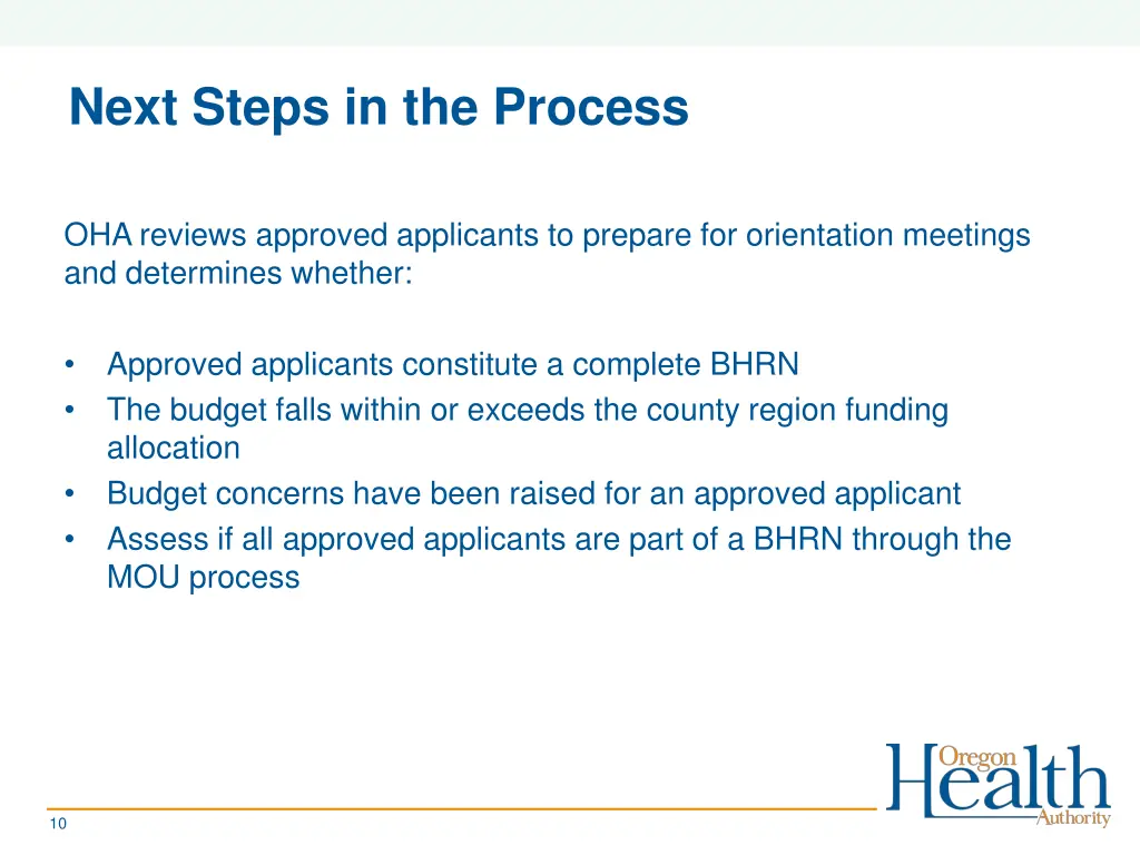 next steps in the process