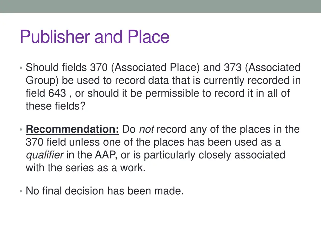 publisher and place