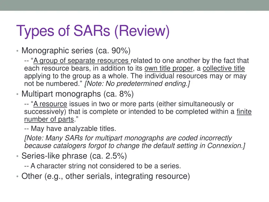 types of sars review