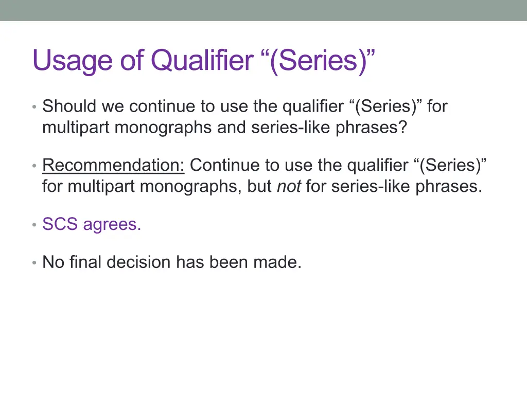 usage of qualifier series