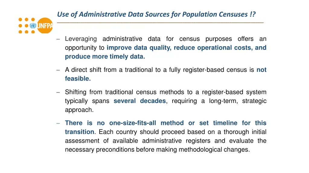use of administrative data sources for population