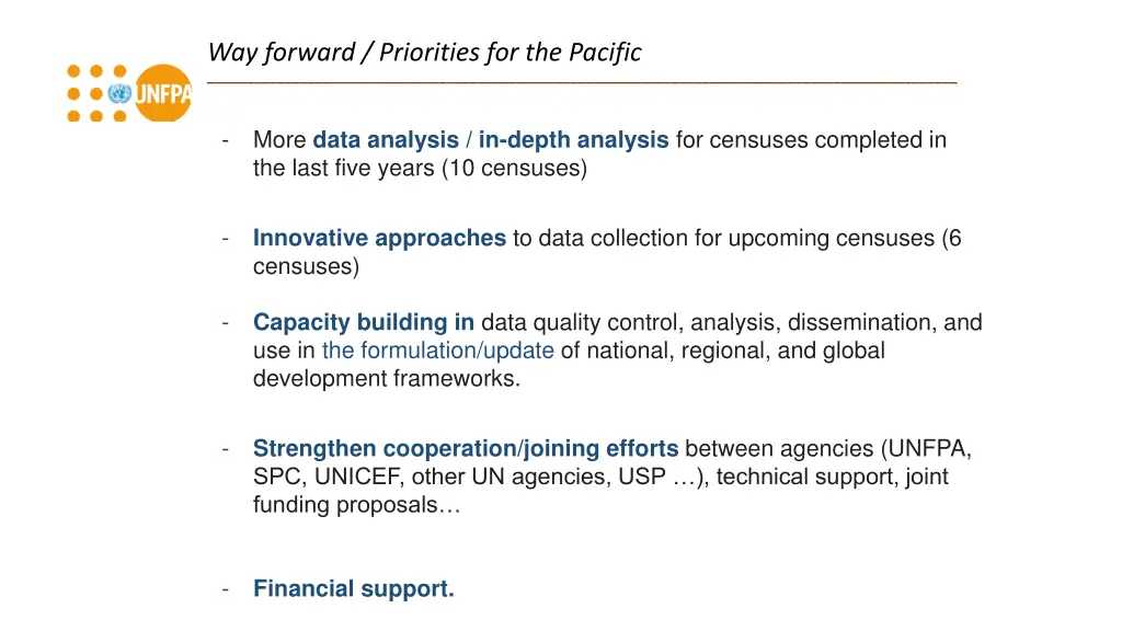 way forward priorities for the pacific