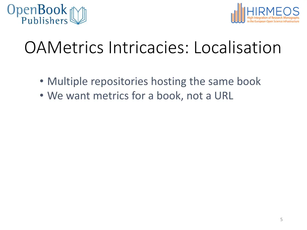 oametrics intricacies localisation