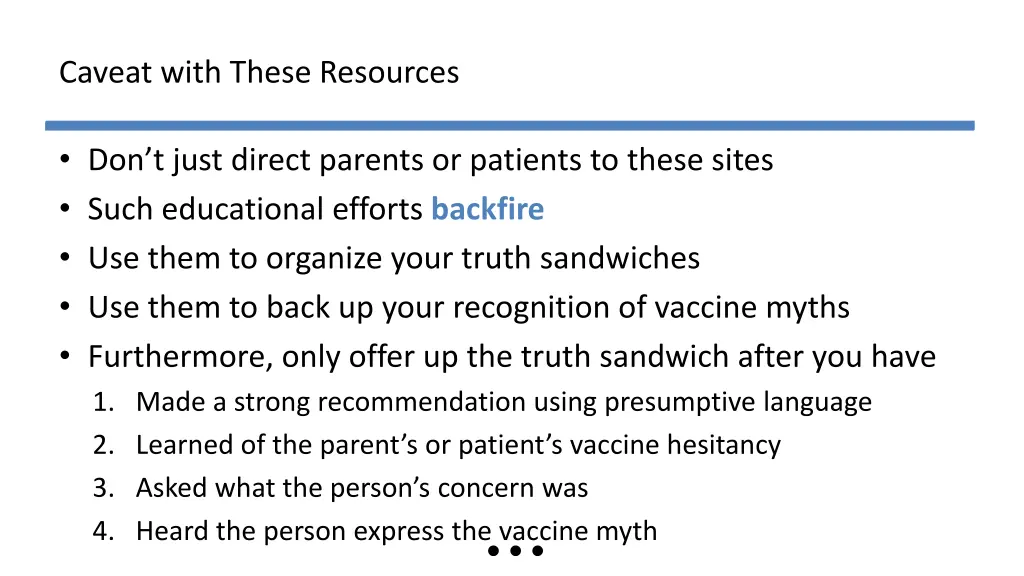 caveat with these resources