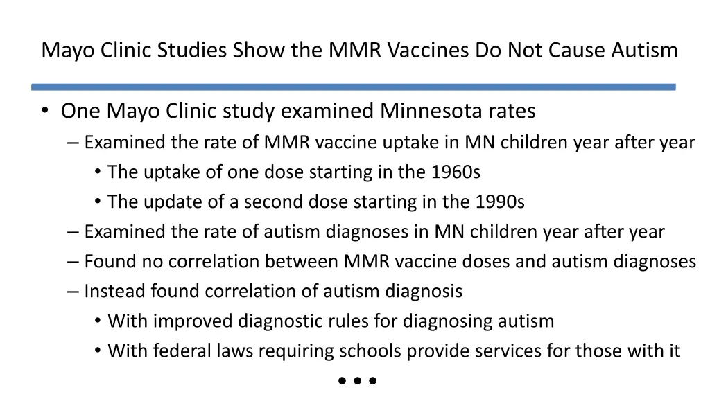 mayo clinic studies show the mmr vaccines