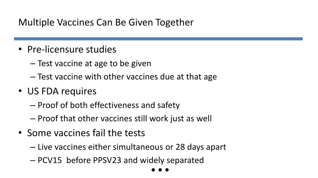 multiple vaccines can be given together