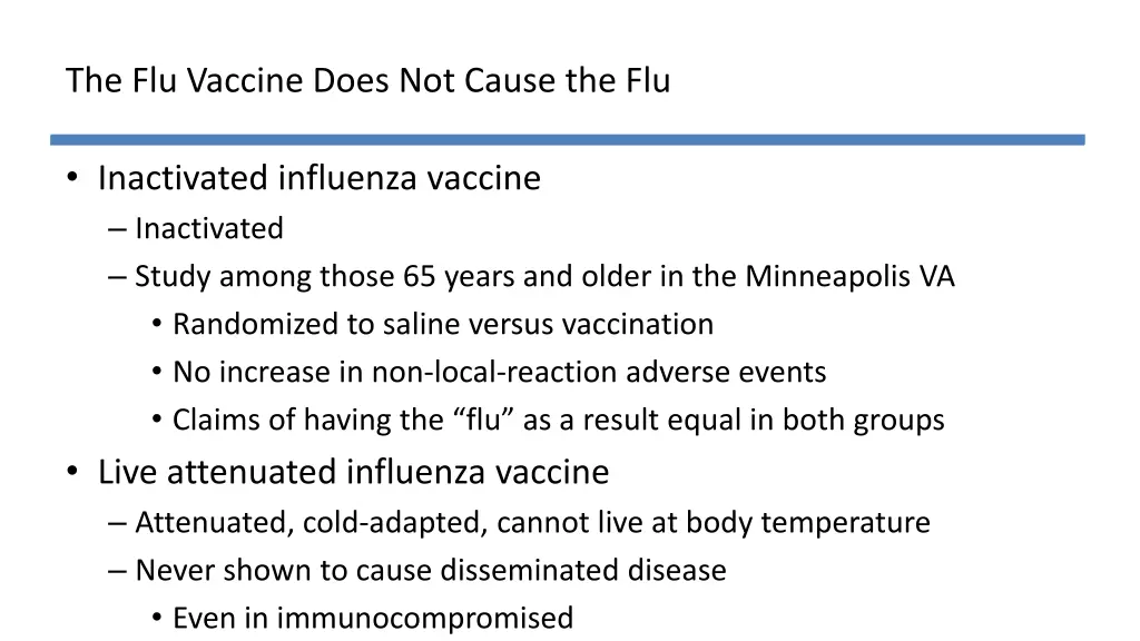 the flu vaccine does not cause the flu