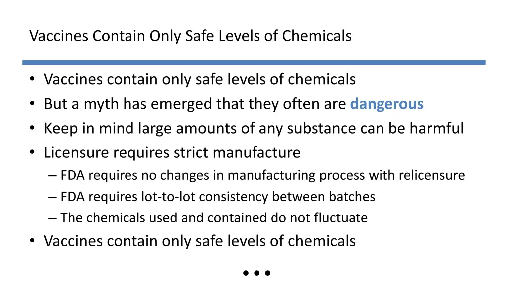 vaccines contain only safe levels of chemicals