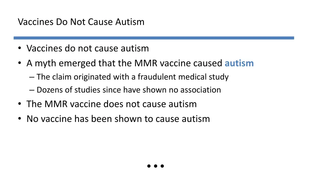 vaccines do not cause autism