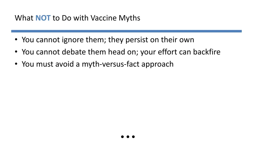 what not to do with vaccine myths