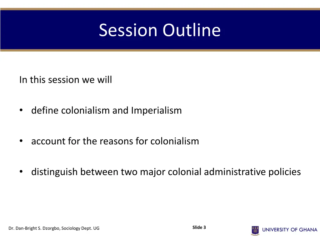 session outline